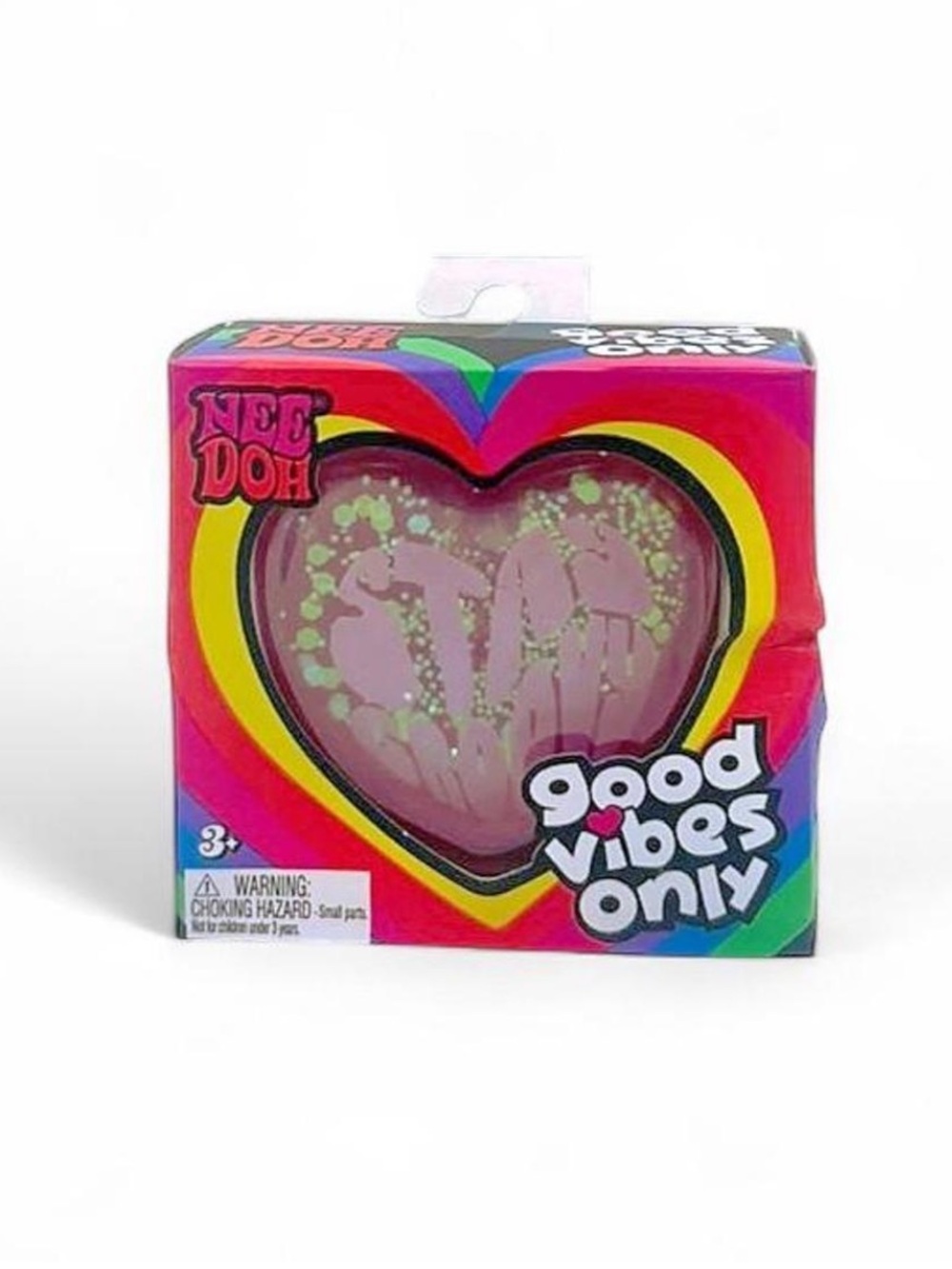 Pink NeeDoh Good Vibes Only Heart Squishy